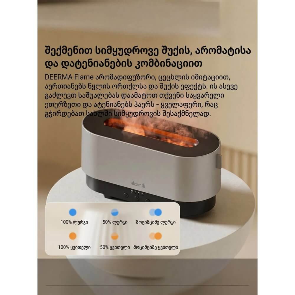 ჰაერის დამატენიანებელი Deerma DEM-PX310W, 20m², Aroma Air Humidifier, Silver