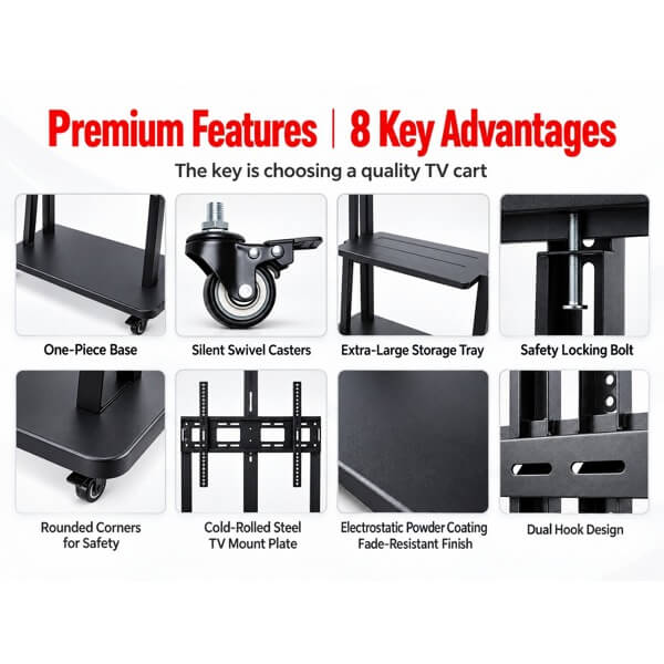 TV Mount With Roller Allscreen C2100, 60"-120", Black