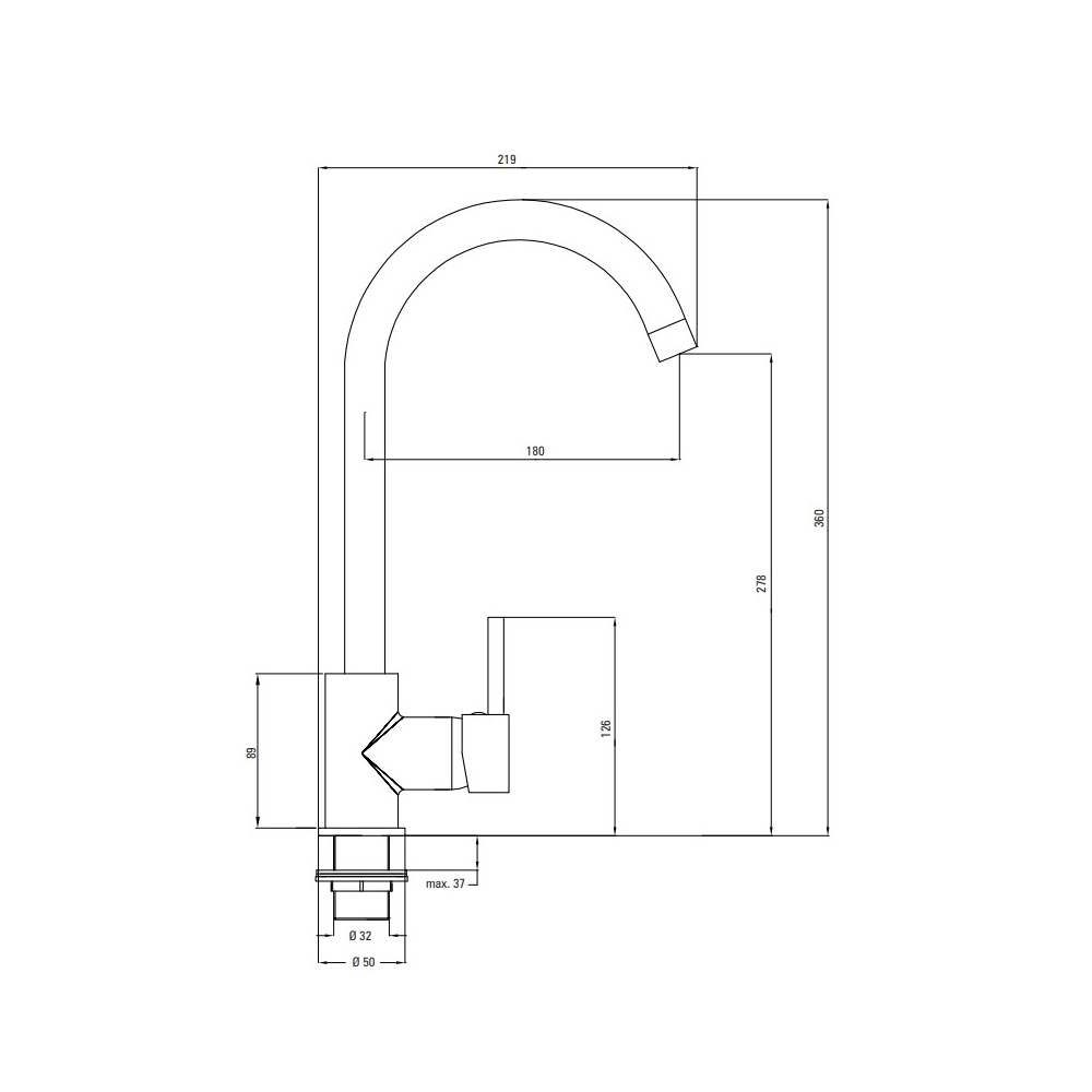 სამზარეულოს შემრევი Deante Luno BOC_062M, Kitchen sink mixer, Silver