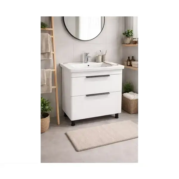 აბაზანის ტუმბო ხელსაბანით MDD Group Iris 80, Bathroom vanity with washbasin, White