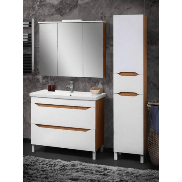 აბაზანის კარადა სარკით Sanservice Arbol 100, Cabinet with mirror, White