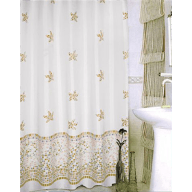 აბაზანის ფარდა Bisk Kornati 08012, 200x180cm, Shower Curtain, White/Cream
