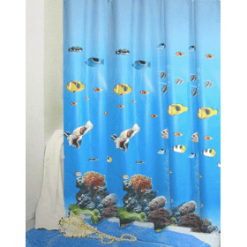 აბაზანის ფარდა Bisk PEVA SEA HORSE MULTI, 200x180cm, Shower Curtain, Blue