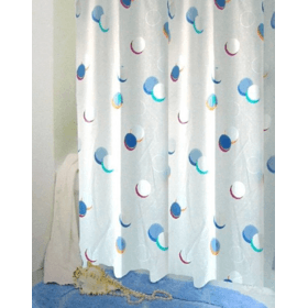 აბაზანის ფარდა Bisk PEVA PEVA AERO, Shower Curtain, White/Blue