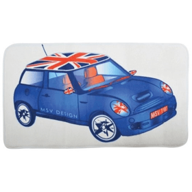 აბაზანის ხალიჩა MSV Blue XS, Bath Mat, White/Blue