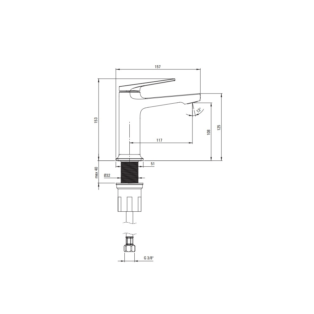 Washbasin mixer Deante Ivo BLI_020M, Chrome