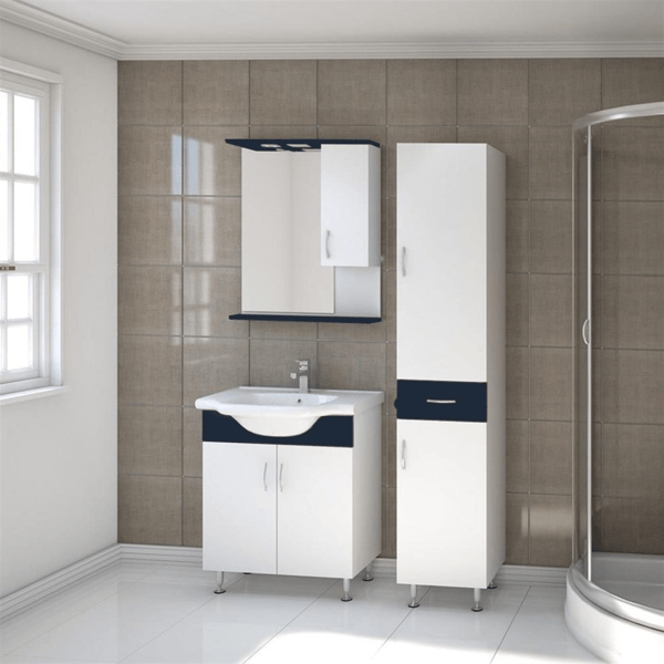 აბაზანის კარადა სარკით Denko Trend 65, Cabinet with mirror, Blue