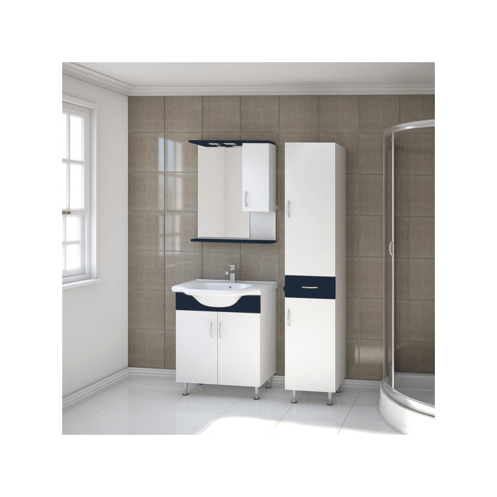 აბაზანის კარადა სარკით Denko Trend 65, Cabinet with mirror, Blue