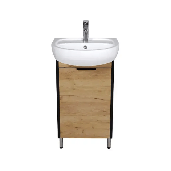 აბაზანის ტუმბო ხელსაბანით Dacota Craft 50 wood Solo, Bathroom furniture with washbasin, Brown