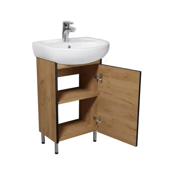 აბაზანის ტუმბო ხელსაბანით Dacota Craft 50 wood Solo, Bathroom furniture with washbasin, Brown