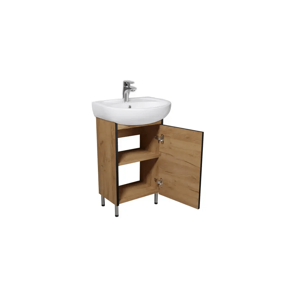 აბაზანის ტუმბო ხელსაბანით Dacota Craft 50 wood Solo, Bathroom furniture with washbasin, Brown