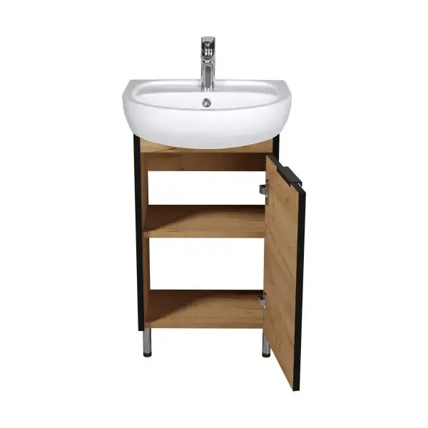 აბაზანის ტუმბო ხელსაბანით Dacota Craft 50 wood Solo, Bathroom furniture with washbasin, Brown