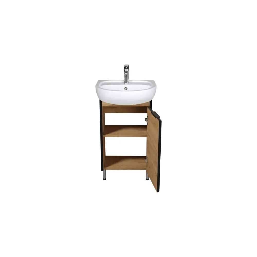 აბაზანის ტუმბო ხელსაბანით Dacota Craft 50 wood Solo, Bathroom furniture with washbasin, Brown