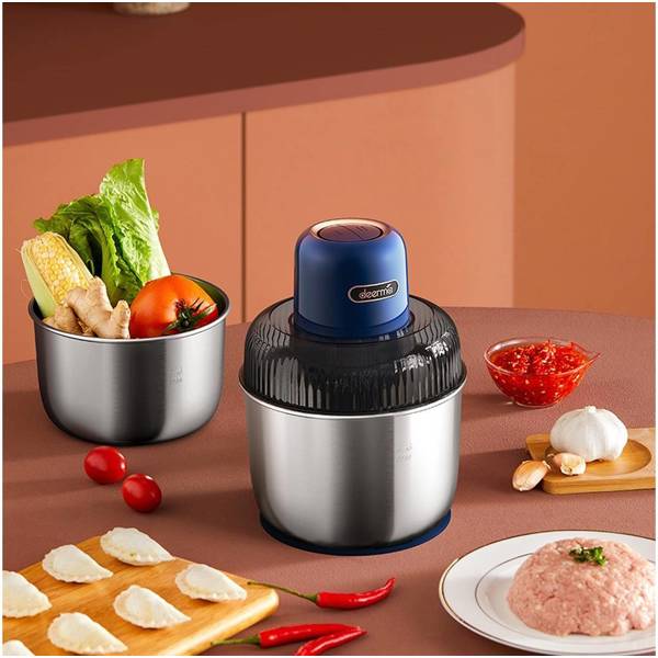 Mini Chopper Deerma JR02, 300W, 1.5L, Silver/Blue