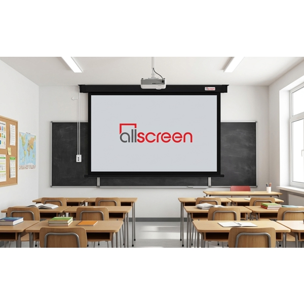 პროექტორის ელექტრო ეკრანი ALLScreen CMP-8080B, Electric Projection Screen With Remote Control, 200x200cm, 1:1, 110", 100°