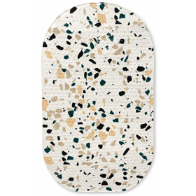 Bath Mat Monaco Group JS-mat-Olive-Terrazzo, Cream/White
