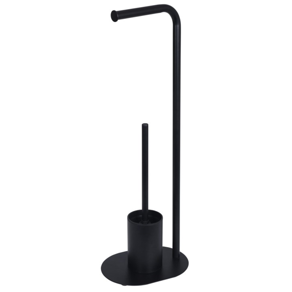 ქაღალდის საკიდი და ჯაგრისი Bisk Nero, Toilet Paper Holder And Brush, Black