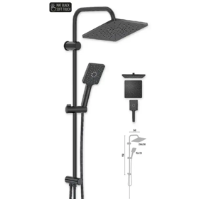 Shower system Valtemo Maxima Jet Black VS-2654, Black