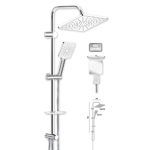 Shower system Valtemo Chromlux VS-2648, Silver
