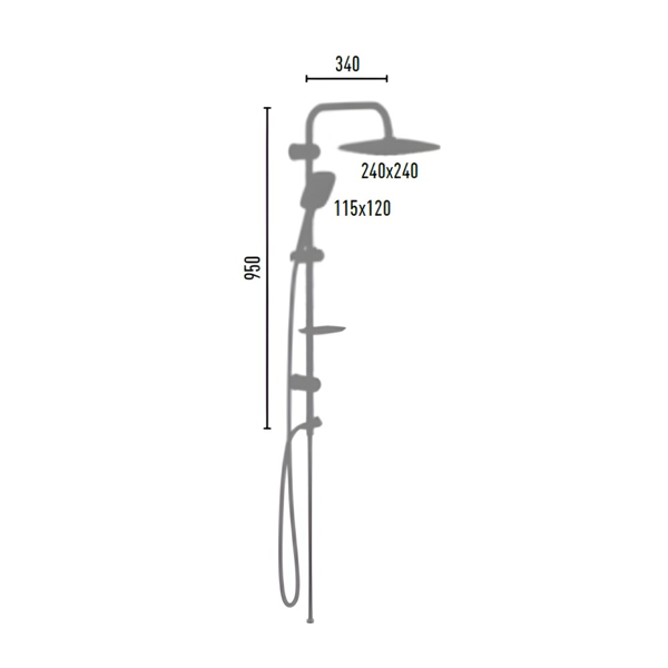 Shower system Valtemo VS-2552 Aqua Pure, White