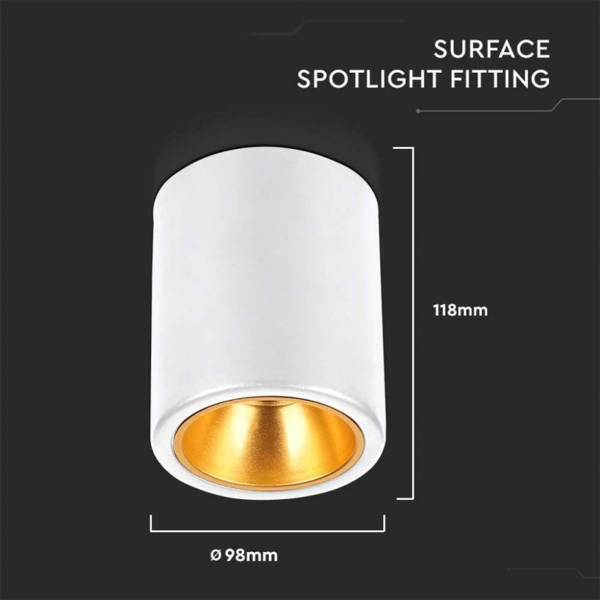 დაუნლაითი V-TAC GU10, Downlight, White