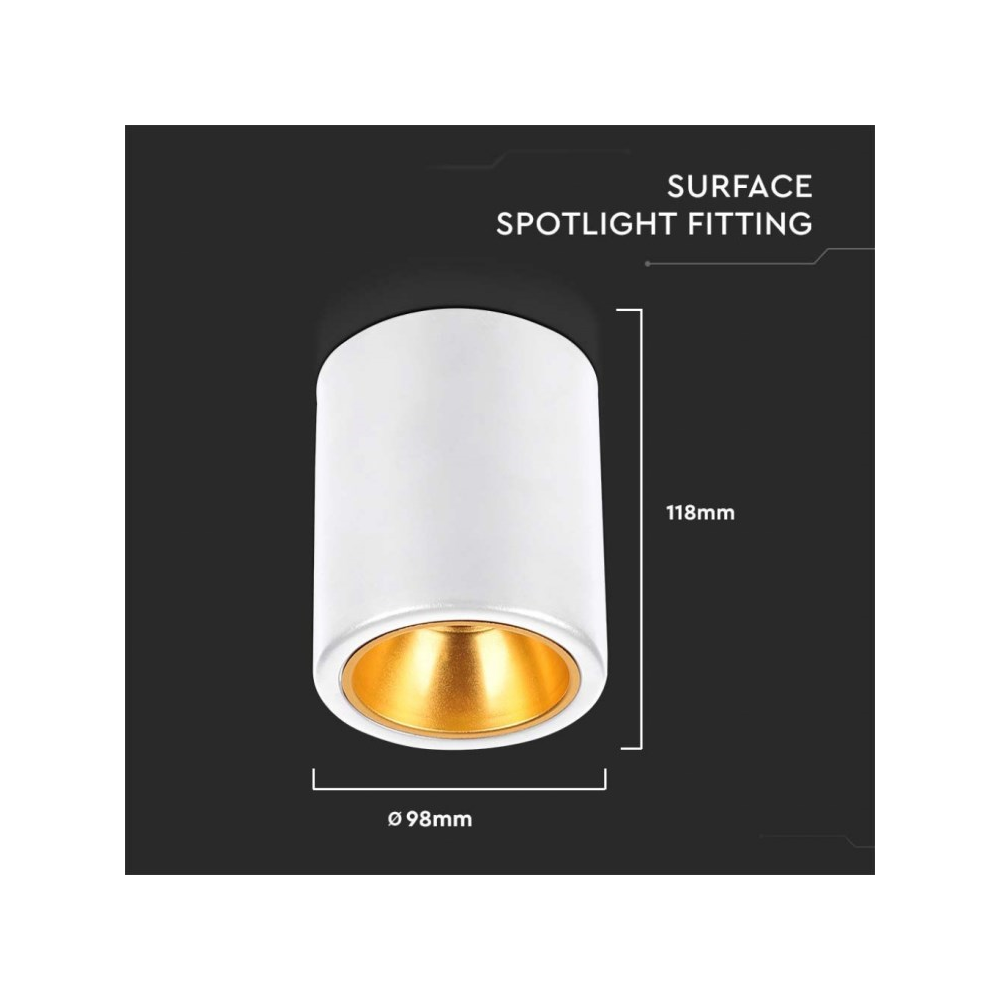 დაუნლაითი V-TAC GU10, Downlight, White