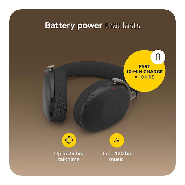 ყურსასმენი Jabra 38599-999-999 Evolve3 85 MS, Headset, Wireless, Bluetooth, USB, 3.5mm, Black