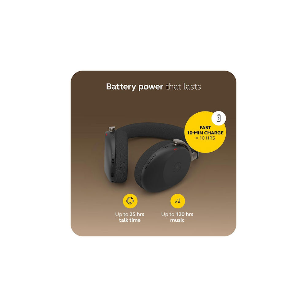 ყურსასმენი Jabra 38599-999-999 Evolve3 85 MS, Headset, Wireless, Bluetooth, USB, 3.5mm, Black