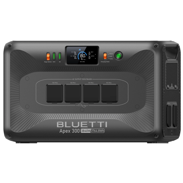 ელექტრო სადგური Bluetti APEX 300, 3840W, 2764.8Wh, USB, Type-c, Power Station, Black