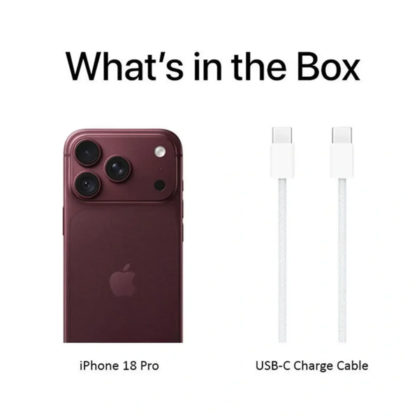 Mobile Phone Apple iPhone 18 Pro, 12GB, 256GB, SIM+eSIM, 5G, NFC, Burgundy