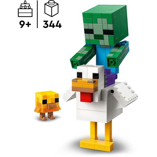 ასაწყობი კონსტრუქცია LEGO 21582, Minecraft Chicken Jockey, Prefabricated Construction