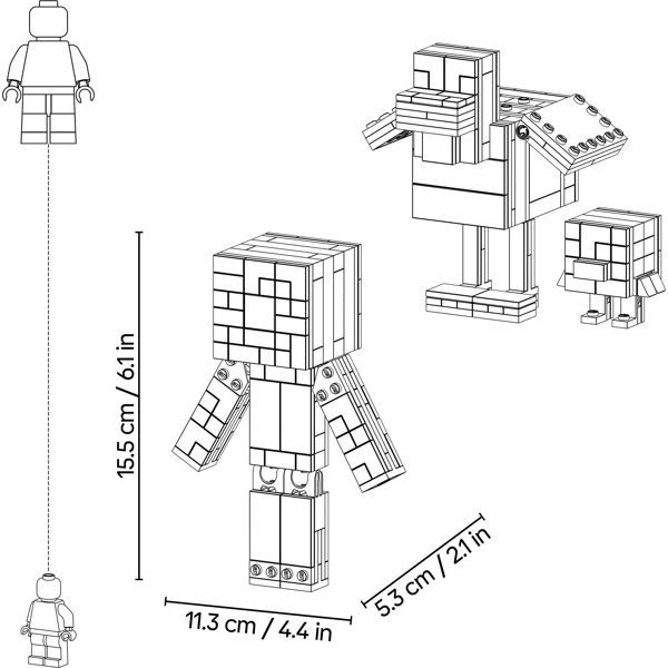 ასაწყობი კონსტრუქცია LEGO 21582, Minecraft Chicken Jockey, Prefabricated Construction