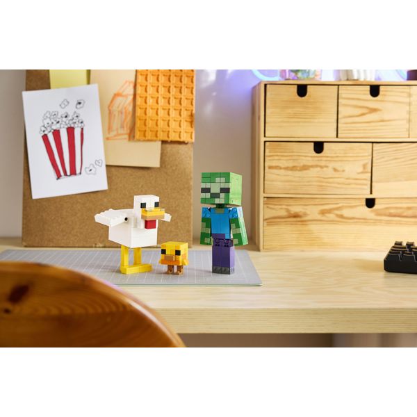 ასაწყობი კონსტრუქცია LEGO 21582, Minecraft Chicken Jockey, Prefabricated Construction