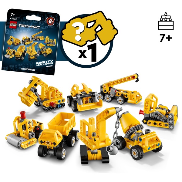 ასაწყობი კონსტრუქცია LEGO 42233, Mighty Machines blind box, Prefabricated Construction