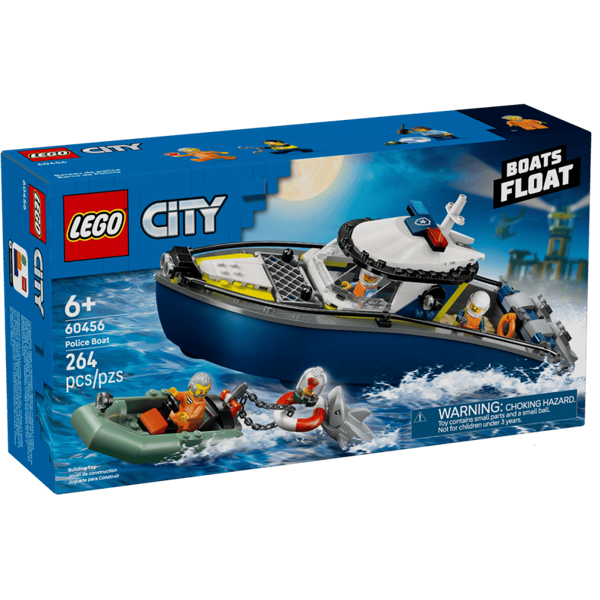 ასაწყობი კონსტრუქცია LEGO 60456, Police Boat Chase, Prefabricated Construction