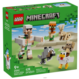 ასაწყობი კონსტრუქცია LEGO 21592 Minecraft, Chicken Jockey Desert Attack, Prefabricated Construction