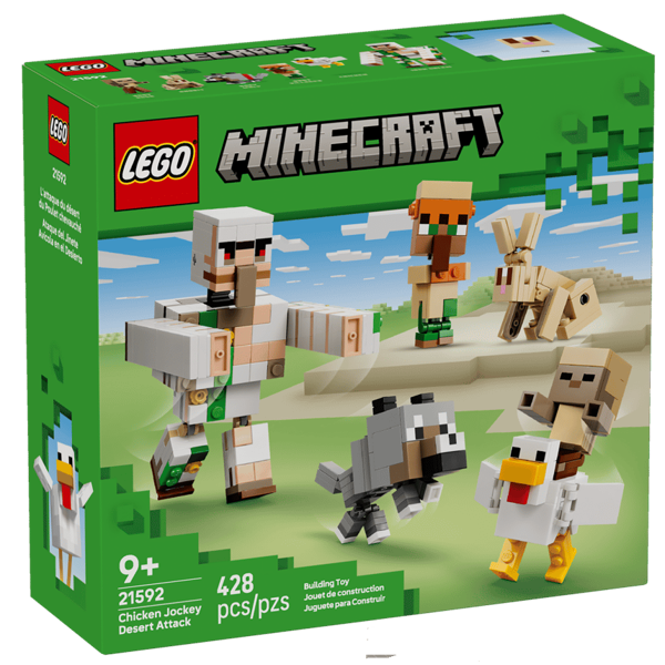 ასაწყობი კონსტრუქცია LEGO 21592 Minecraft, Chicken Jockey Desert Attack, Prefabricated Construction