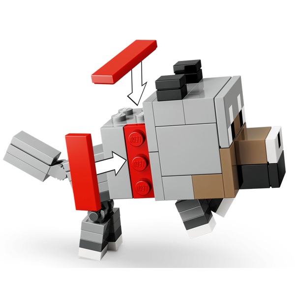 ასაწყობი კონსტრუქცია LEGO 21592 Minecraft, Chicken Jockey Desert Attack, Prefabricated Construction