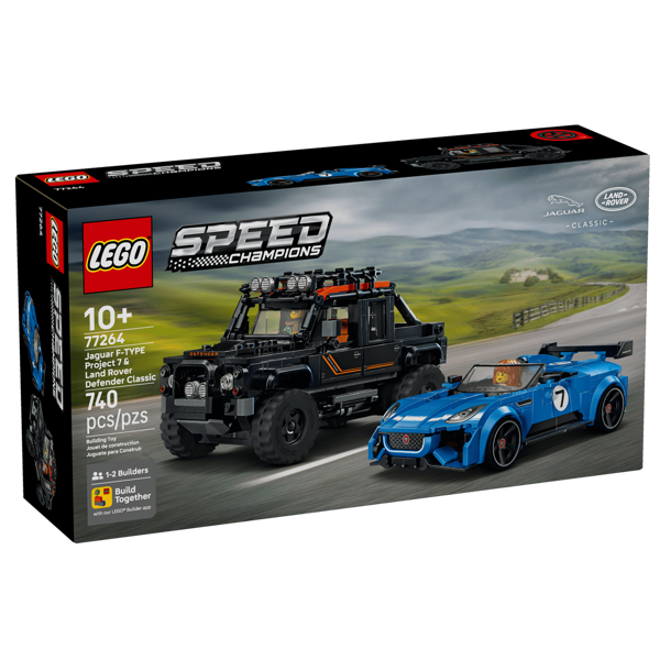ასაწყობი კონსტრუქცია LEGO 77264 Speed Champions, Jaguar Project 7 & Land Rover Defender, Prefabricated Construction