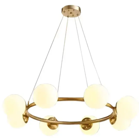 Chandelier Pendent E27 8 8807-8 BZ WH, Gold