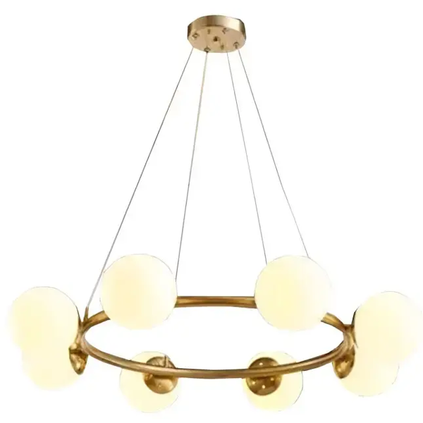 Chandelier Pendent E27 8 8807-8 BZ WH, Gold