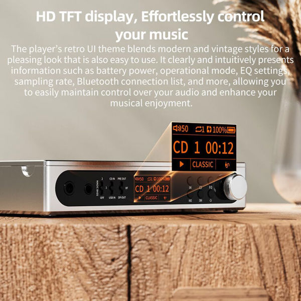 CD პლეერი FiiO DM15 R2R DAC Portable Bluetooth CD Player Hi-Res Silver