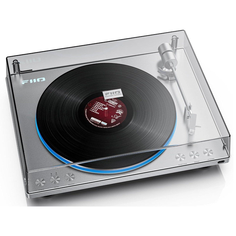FiiO TT13 Automatic Bluetooth Vinyl Turntable, RCA Silver