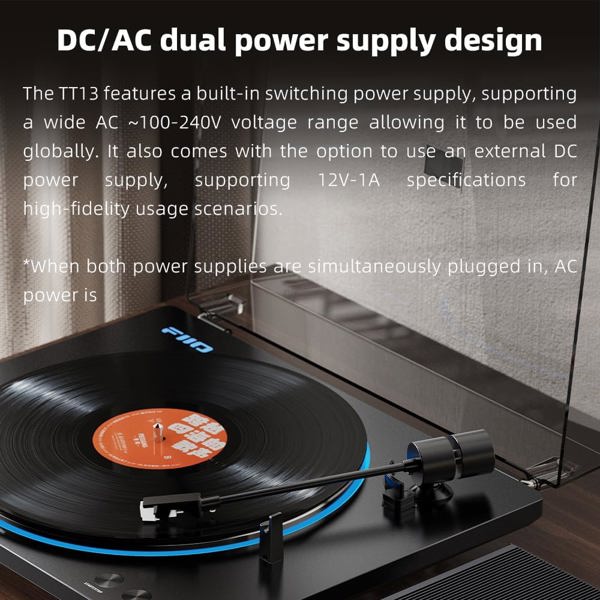 ფირსაკრავი FiiO TT13 Automatic Bluetooth Vinyl Turntable, RCA Silver