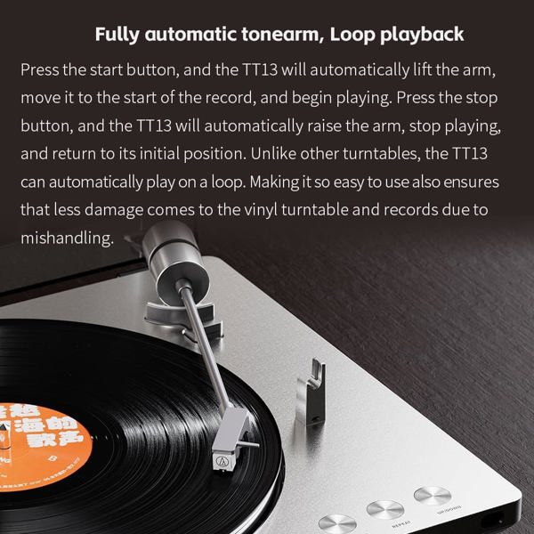 ფირსაკრავი FiiO TT13 Automatic Bluetooth Vinyl Turntable, RCA Black