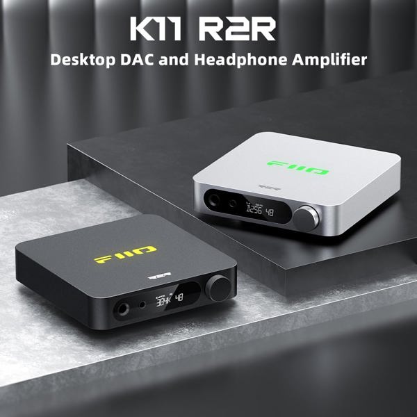Desktop DAC And Headphone Amplifier FiiO K11 R2R (F3031K), Optical, Coaxial, RCA, Type-C, 6.35mm, 4.4mm, Black