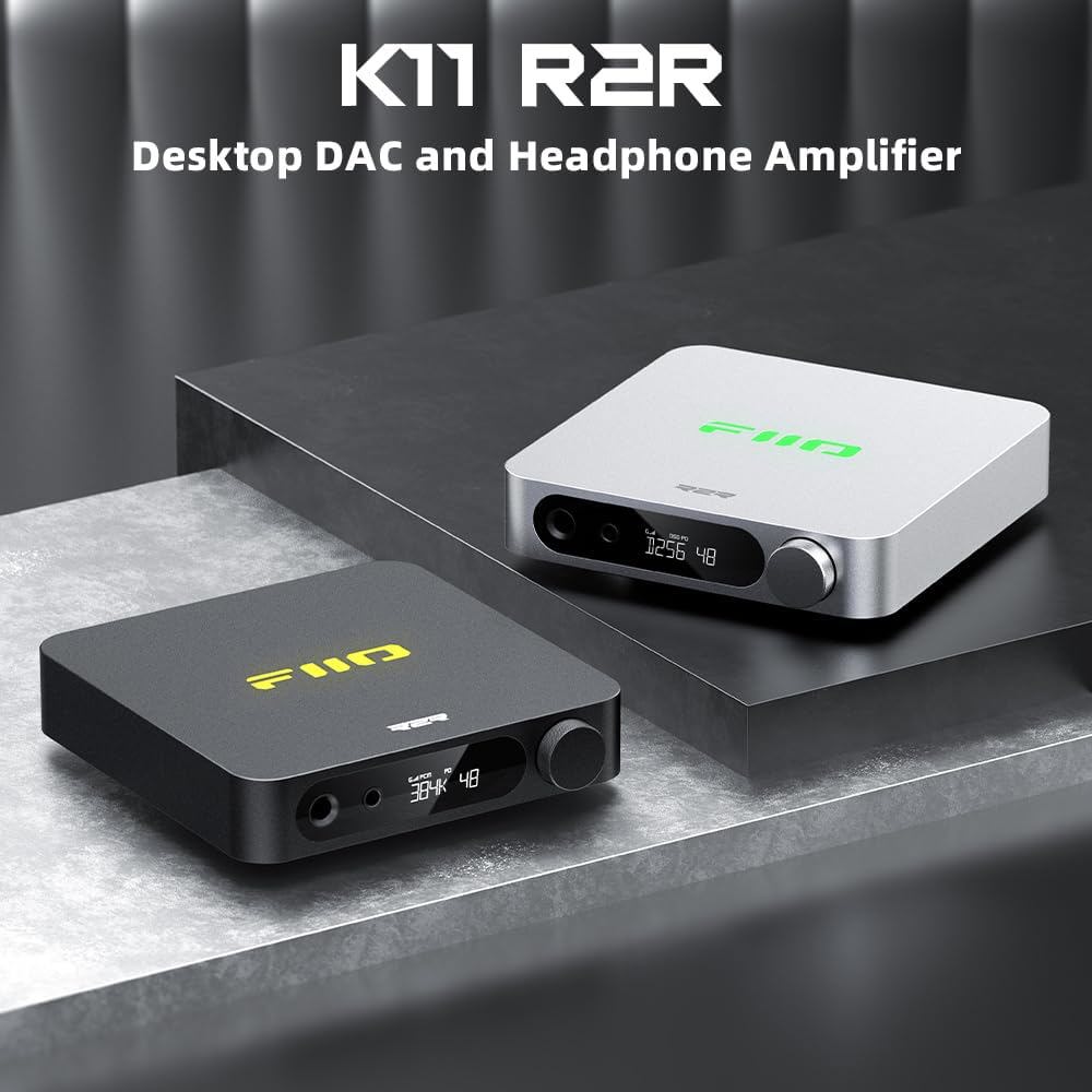 Desktop DAC And Headphone Amplifier FiiO K11 R2R (F3031K), Optical, Coaxial, RCA, Type-C, 6.35mm, 4.4mm, Black