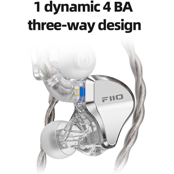 ყურსასმენი FiiO JH5 1DD 4BA Hybrid 5 Drivers HiFi in-Ear Earphone, Detachable 0.78mm 2 Pin Cable 3.5mm Plug for IOS/Android