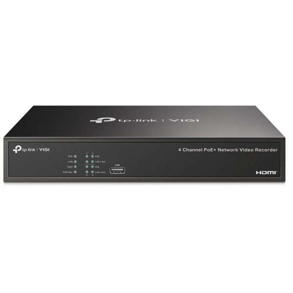 Network Video Recorder TP-LINK VIGI NVR1004H-4P, 4-ch, Black