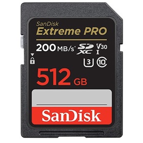 Memory Card SanDisk SDSDXXD-512G-GN4IN Extreme PRO, 512GB, SDXC, UHS-I C10, U3, V30, Black